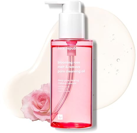 Face Republic Blooming Rose Melt & Remove Porenreinigungsöl, 150 ml, Ölreiniger für Gesicht, Poren- und Talgpflege, Mitesserentferner, wasserfester Make-up-Entferner, vegane, koreanische Hautpflege