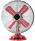 Bilake Ventilador sobremesa Capitolio Rojo/Cromo 37W 3 velocidades Fijo y rotatorio
