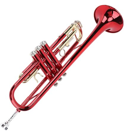 Trompete mit Tragetasche, Flexible Gleitende Goldschlüssel Lebendige Töne Orchester Musikinstrument für Band