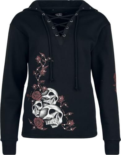 Rock Rebel by EMP Damen schwarzer Kapuzenpullover mit Schnürung M