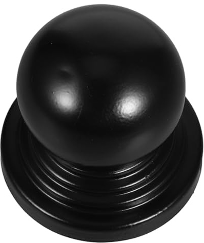 Angoily 90mm Fence Post Caps Ball Top - Black Metal Railing Finials Cover | Spherical Decorative Topper for Round Garden Posts Decking Handrail, Heavy Duty Iron Staircase Newel Finial, Rust Resistant