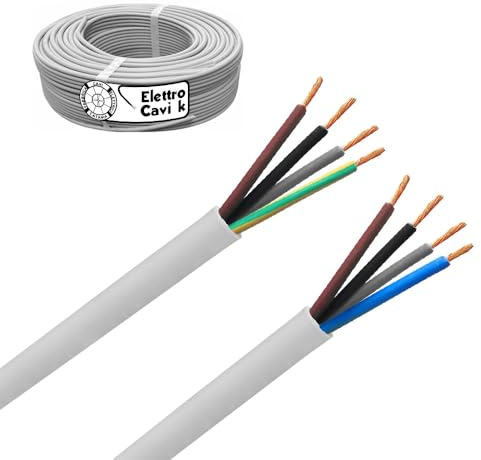 ELETTROCAVI K - CAVO ELETTRICO FROR 4x0,50 mm² GOMMATO ANTIFIAMMA FLESSIBILE QUADRIPOLARE 4 POLI 300/500V CPR PROFESSIONALE MADE IN ITALY 50 METRI