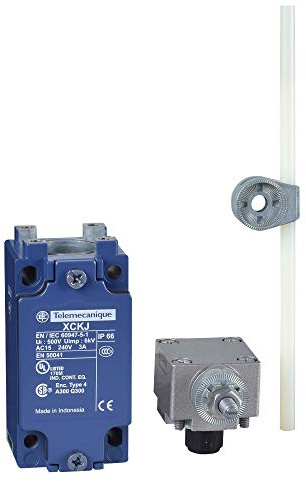 Telemecanique Sensor OsiSense XC Standard limit switch XCKJ - thermoplastic round rod lever 6 mm - 1NC+1NO - snap - M20, XCKJ10559H29