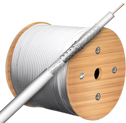 Goobay Klasse A 3-fach Koaxial Kabel (Cu) geschirmt 110dB auf Holztrommel 500m