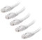 Cable Matters Confezione da 5, 10G Cavo Ethernet corto snagless Cat 6-30cm (Cavo Cat6, Cavo Cat 6) Bianco, 0,3 Metri
