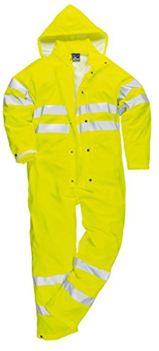 Portwest S495 Sealtex Ultra Hi-Vis Rain Coverall Inner Elasticated Cuff | Yellow, Small, EN ISO 20471 Class 3, EN 343 Class 3:2, UPF 40+, Waterproof with Welded Seams, Double Storm Flap, Workwear