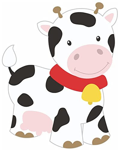 Samunshi® Süße Kuh Wandtattoo Wandaufkleber Kinderzimmer - 24x30cm mehrfarbig