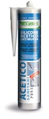 Modèle : silicone transparent 280 ml silicone actif professionnel pour sanitaires, gébosil
