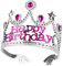 Boland 44077 - Krone Happy Birthday Girl, für Kinder, Silber-Pink, Diadem, Edelsteine, Kopfschmuck, glänzend, Karneval, Halloween, Fasching, Mottoparty, Verkleidung, Theater, Accessoire
