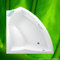 Baignoire d'angle 150 x 150 AURIGA + support de baignoire + système d'évacuation + set complet L