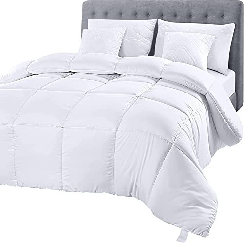Utopia Bedding Steppdecke mit Ecklaschen, Gesteppte Steppdecke mit Ecklaschen, Gesteppte Daunen-Alternative Bettdecken, California-King-Size-Bett (weiß)