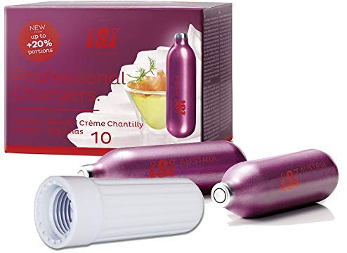 ilggro Kapselhalter weiß & 10 Sahnekapseln, für isi Dessertwhip, Fantasy mit Innengewinde