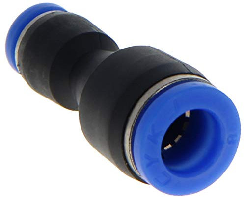 Othmro Raccord pneumatique PG8-4, raccord réducteur droit à pousser vers connecteur 8 mm à 4 mm, raccord de tuyau pneumatique à dégagement rapide, 1 pièce, bleu