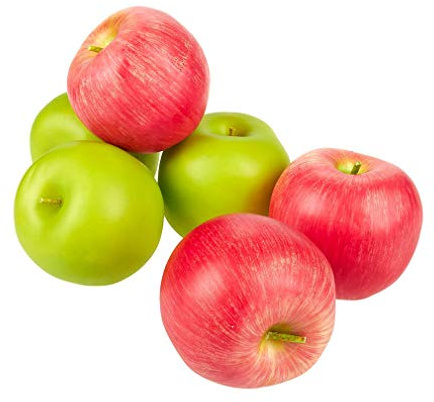 Ulalaza 6Pcs Fake Apple Artificial Fruits Model Lifelike Red&Green Apples Home House Kitchen Party Decoration Desk Ornament