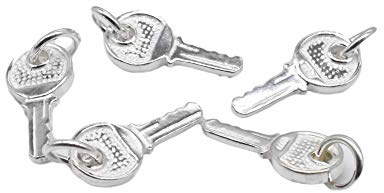 5 Sterling Silber Kleiner Schlüssel Charm Sterling Schlüssel Charm für Halskette Armband Ohrring 925 Silber Schlüssel Charm
