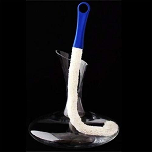 EJY Wine Decanter Cleaning Brush, 1 Pcs Bottle Cleaner Bendable Long Handles Soft Cleaning Cup Brush, Blue