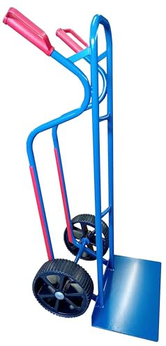 RLW Profi Stahlrohr Sackkarre Stapelkarre Jumbo 250 kg - Schaufel 280x470 mm - Made in EU - kein Asien-Import (Räder nach Ihrer Wahl) (PU-Rad schwarz/PVC-Speichenfelge schwarz/Rollenlager)