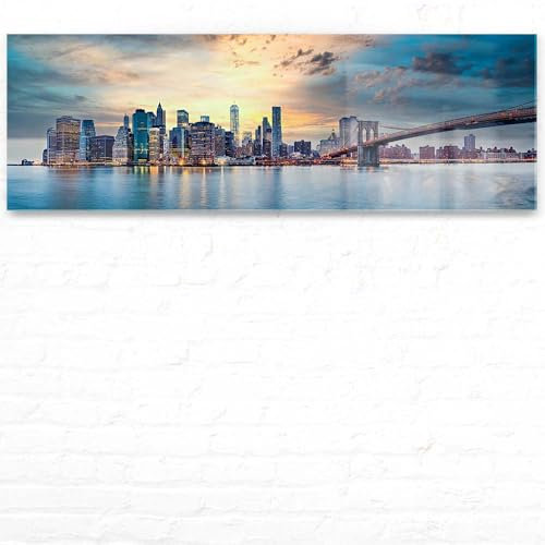 Wandbild Skyline New York City - 150cm x 50cm Acrylglas 5mm + Rückrahmen