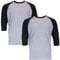 Gildan Herren Heavy Cotton 3/4 Raglan Style G5700, 2er Pack T-Shirt, Sport Grau/Schwarz, Mittel