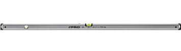 PRO600 Wasserwaage mit magneten 150cm Eloxiert - Die Härte 9 auf der Mohs Skala - Ergonomischen Profil und ERS+ (Easy Reading System) Anti Shock Absorber Endkappen - Farbe Silber