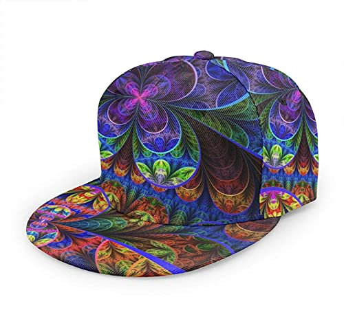 Oaieltj Unisex Baseballkappe Damen Herren Junge Mädchen Mode verstellbar 3D gedruckt Flat Bill Baseball Cap, Trippy Weed, One size