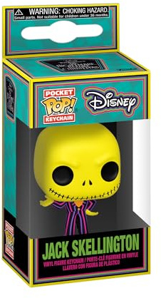 Funko Pop! Keychain: Disney The Nightmare Before Christmas - Blacklight - Jack Skellington - Neuartiger Schlüsselanhänger - Vinyl-Minifigur Zum Sammeln - Strumpffüller - Geschenkidee - Movies Fans