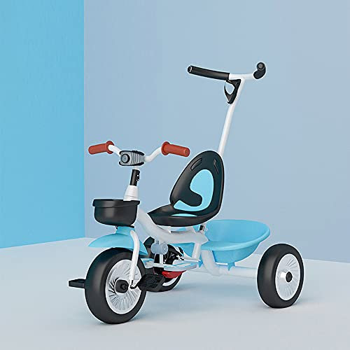 Tricycle Be Fun 2 en 1 - Canne Parentale Amovible - Tricycle Bébé évolutif & Draisienne pour Les Tout-Petits âgés de 18m à 5 Ans (Blanc Bleu)