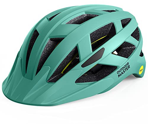 OutdoorMaster MIPS Fahrradhelm - Zwei herausnehmbare Innenfutter & Belüftung in Multi-Environment - Fahrradhelm in Mountain, Autobahn für Jugendliche & Erwachsene (Minzgrün, 55-58CM)