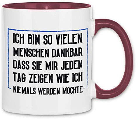 wowshirt Tasse Ich Bin So Vielen Menschen Dankbar Geschenk für Kollege Arbeit Büro Chef, Farbe:White - Bordeaux