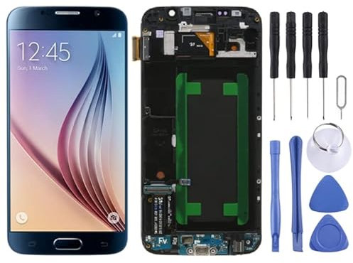 Handy Reparaturteile LCD-Bildschirm für Samsung Galaxy S6 SM-G920F Digitizer Vollbaugruppe mit Rahmen