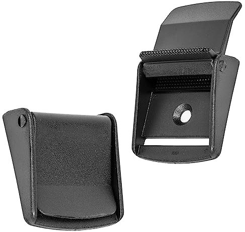 Klemmschnallen für 50 mm breite Gurtbänder, 2 Stück, in Schwarz, aus Kunststoff, Klemm-Verschluss-Schnallen, Ersatz Klemmverschluss, Schnalle Reparatur, Rucksack Gurtschnalle, Gurtdurchlass Klemmen