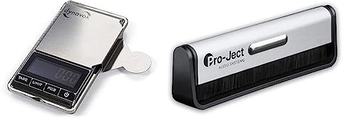 Dynavox Elektronische Tonarmwaage TW-4, Ermittlung und Einstellung der Auflagekraft für Plattenspieler-Tonabnehmer & Pro-Ject Kohlefaser-Reinigungsbürste Brush it für Schallplatten