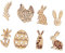 OATIPHO 100st Ostern Holzspäne Osterhasen-ornamente Streuteile Holz Osterhasen Dekorationen Ornamente Ostern Konfetti Ostern Holzspan Geschenketikett Hasen- Hölzern Anhänger
