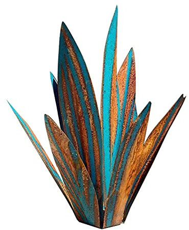 Tequila Rustikale Skulptur, Metall Agave Pflanze Figuren Dekor, Agave Skulptur Statue Garten Pflanze Ornament 35cm