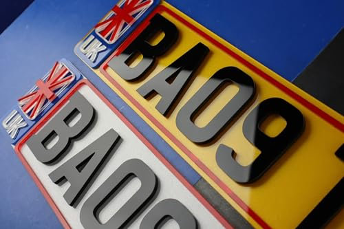 COMPLETE PAIR of Luxury 3D 4D Vehicle Number Plates (5mm Acrylic Gloss)