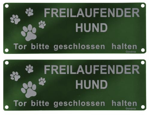 Vorsicht Hund Schild Aluminium Reflektierend 20×30 cm, Warnschild Achtung freilaufender Hund Warnung vor dem Hund Schilder UV-beständig, Wasserfest