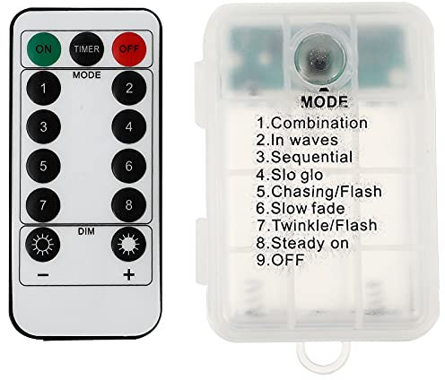 Hemobllo String Light Battery Box with Remote Control - 3 Sets 8 Mode Battery Box with Remote Timer USB Remote Control Light String Accessories Case for String Lights
