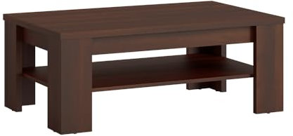 Lomadox Couchtisch Nussbaum 110 cm mit Ablage Wohnzimmertisch Tisch Sofatisch braun Wohnzimmer Möbel