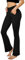 SINOPHANT Flared Yogahose Damen Leggings High Waist Schlaghose Blickdicht Leggins Bootcut Jogginghose with Taschen schwarz XS