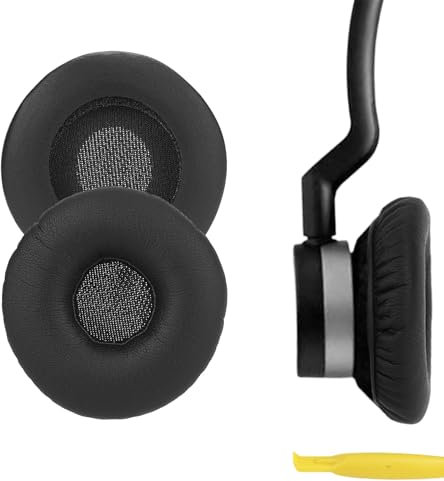 Geekria QuickFit Ersatz-Ohrpolster für Jabra Pro 9400/9450/9460/9465/9470/920/925/929/930/935, Biz 620/1100/1500/1900/2400/2400II/GN20000 Kopfhörer, Ohrpolster. Ionen (schwarz)