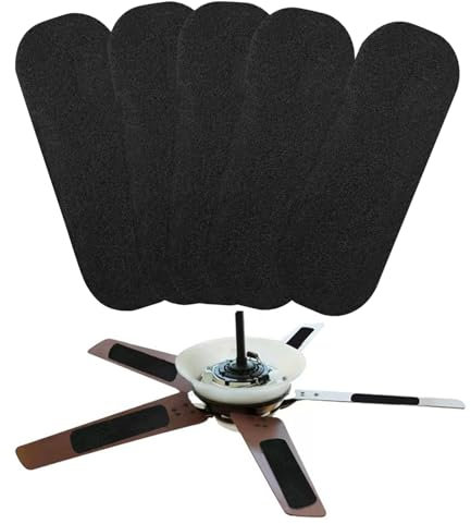 Makamsui 5 PCS Ceiling Fan Filters for Blades, Self-adhesive Activated Carbon Air Filter Ceiling Fan Air Purifier Pads, Universal Charcoal Fan Filter for Ceiling Fan Dust Catcher Black