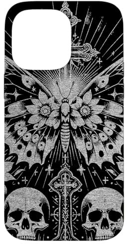 Emo Y2K Grunge Aesthetic Goth Skull Cross Gothic Butterfly Case for iPhone 14 Pro Max