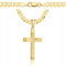 AMAR PRAGNA goldkette herren mit kreuz 585, Kette Herren 925/585 - kreuz kette herren gold 585 massiv - 5 mm, Kreuz Kette 45 cm - Goldkette Kreuzkette - panzerkette gold 585