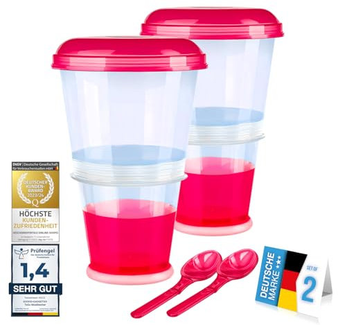 GOODS+GADGETS® Müslibecher to Go - 260 ml Cerealienbecher mit Kühlfach