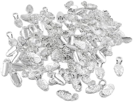 100PCS Sliver Small Spoon Glue on Bail for Earring Bails,Scrabble and Glass Pendants Charms Connector,Glass Tiles Pendants Earring Connector DIY Jewelry Making Decor (Silver)
