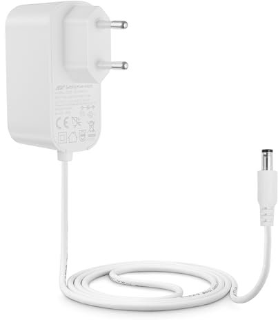 Lonnky 12V 2A Netzadapter mit 1,8 M Kabel, AC 100-240V auf DC 12V, 2,1 mm x 5,5 mm Universeller Stromversorgungsadapter für LCDs, Router und Überwachungskameras, Weiß