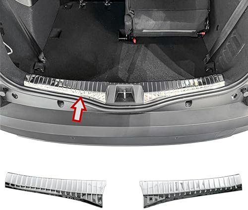 RECAMBO Ladekantenschutz Edelstahl kompatibel für Dacia Jogger | BJ ab 2021 - Hochglanz poliert, Chrom Look - Styling und Schutz für die Stoßstange