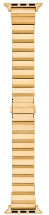 Michael Kors Cinturino da donna in acciaio inossidabile o acetato, compatibile con Apple Watch® da 38 mm/40 mm/41 mm, 175+/- 5MM, Oro alba