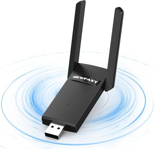 NEWFAST AC1300 USB Wifi Dongle for pc 2.4/5GHz USB Wifi Adapter 802.11ac Computer Internet Wireless Adapter for Desktop Support Windows 11/10/8/8.1, MAC, WPA3, MU-MIMO