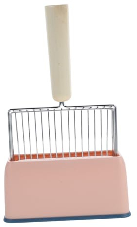 GANAZONO Cat Litter Scooper Handle Efficient Metal Litter Box Tool for Quick Cleaning Nonslip Grip and Pine Reduces Back Strain